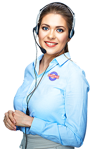 Woman wearing headset